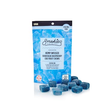 Sour Blue Raspberry CBD Fruit Chews 250mg